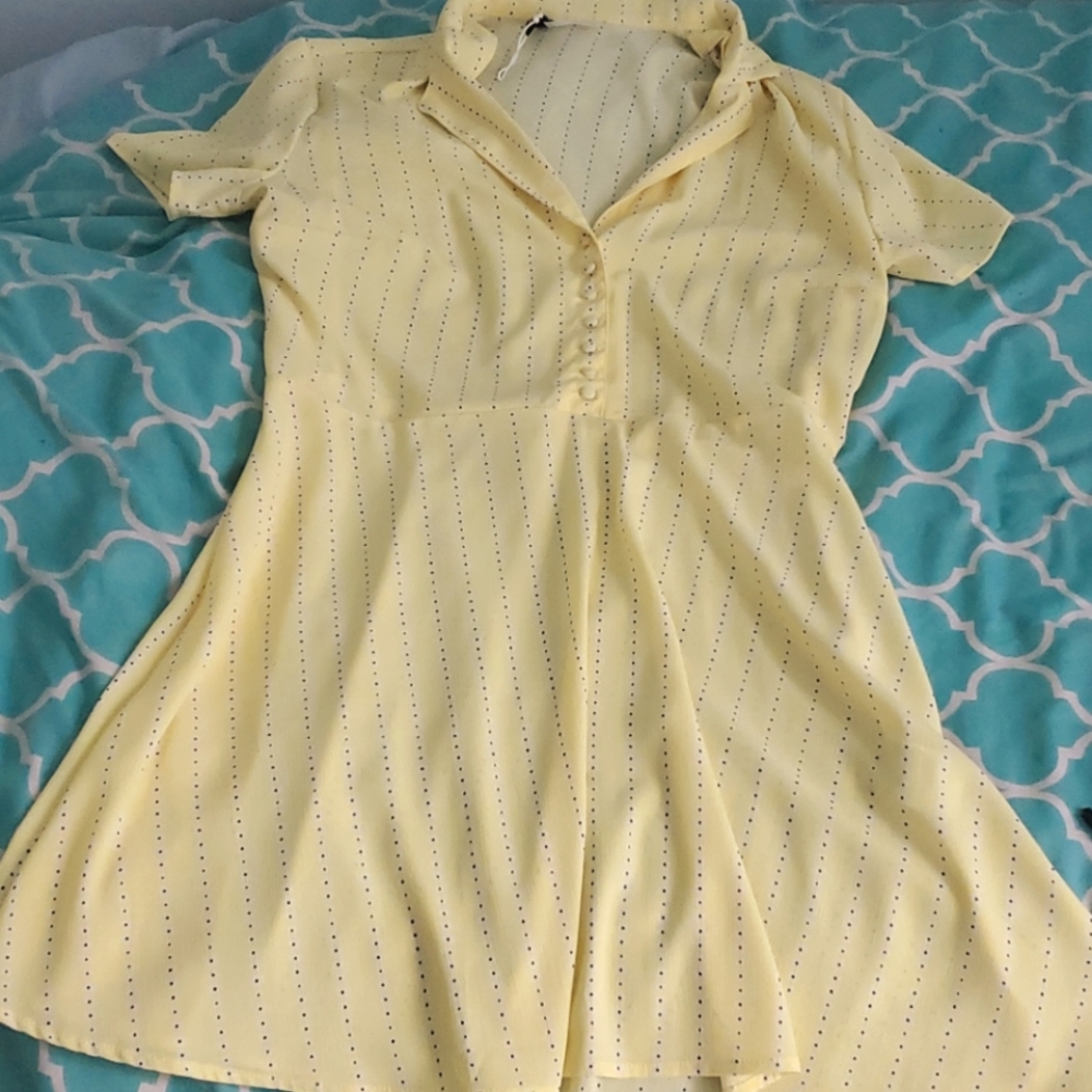 Cute Yellow Flared Dress